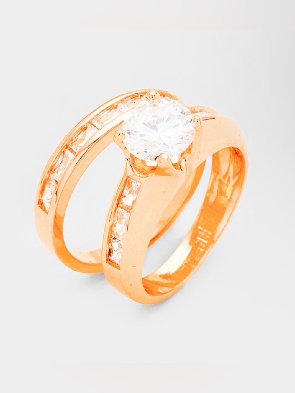 Rose Gold Solitaire Set CZ Ring